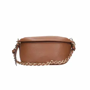 New Design PU Chain Shoulder Bag Metal Chain Handbags Wholesale GuangDong Cross-body Women's Bag
