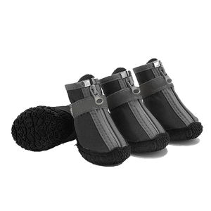 Chaussures modernes imperméables pour chiens Bottes solides pour chiots Bretelles réfléchissantes <span class=keywords><strong>Chaleur</strong></span> Semelle en caoutchouc PU Chaussettes antidérapantes pour animaux de compagnie - Product Image 2