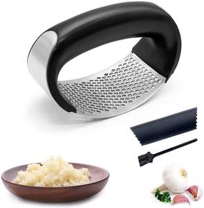 304 Stainless Steel Garlic Crusher Minced Ginger <b>Peeler</b> <b>Vegetable</b> Tools Kitchen Gadgets Garlic Press Rocker with Handle - Product Image 6
