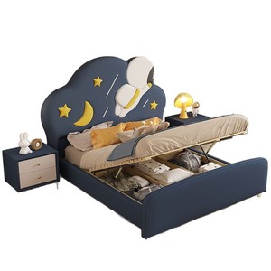 Upholstered Children's <b>Bed</b> Space Theme Cartoon <b>Single</b> <b>Bed</b> Modern Minimalist Bedroom <b>Leather</b> <b>Bed</b> for Boys - Product Image 5