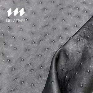 Образец, цена, натуральная кожа, первый слой из воловьей кожи, страусиное зерно, мягкая коровья кожа, тисненый черный материал для обуви с высоким содержанием - Product Image 1