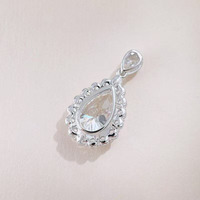 Collier pendentif en or blanc 18 carats avec diamant de laboratoire certifié IGI, taille marquise, étincelant, couleur D, en forme de larme d'ange