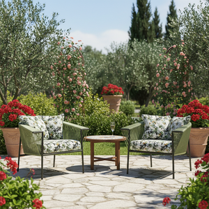 Ensemble de canapés d'extérieur de luxe, design nordique en aluminium et corde, résistant aux intempéries, groupe de sièges, villa, terrasse, mobilier de cour - Product Image 1