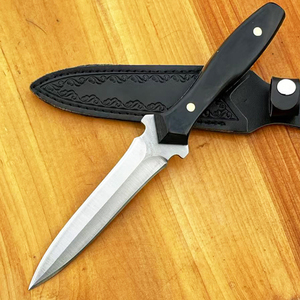 Couteau à lame fixe multifonctionnel personnalisable Warlock de haute qualité en acier inoxydable avec manche en bois, support OEM, garantie 1 an, modèle DE039 - Product Image 3