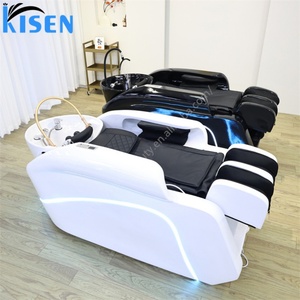 KISEN Mobilier de Salon de Beauté Équipement de Lavage Capillaire Lit de Lavage Électrique Inclinable Chaise de Massage pour Shampoing Bol de Spa pour la Tête - Product Image 2