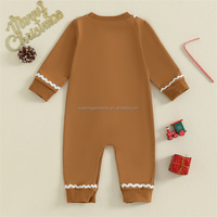 Bas quantité minimale de commande fabricant de couleur personnalisée barboteuse de noël printemps automne infantile enfant en bas âge enfants vêtements à manches longues enfants combinaison