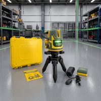 Nivel Láser Verde de Alta Potencia de Grado Industrial, 5 Líneas, Alimentado por Batería de Litio, Doble Péndulo Eléctrico, Autonivelante, Modelo 5L