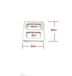 Boucle coulissante plate en métal, ajusteur de ceinture en acier inoxydable, glissières Triglide, quincaillerie de sangle, fermoirs en pouces - Product Image 2