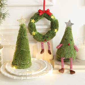 Green Plush Christmas Tree Ornament, <b>Cute</b> <b>Doll</b> Figurine, Home Party Desktop Decoration for Xmas Layout - Product Image 2