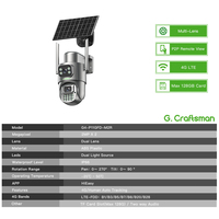 Cámara de Seguridad PTZ Solar 4G HiEasy G4-P11GFD-M2R con Doble Lente, Tarjeta SIM en la Nube, Seguimiento Automático de Personas, Resistente al Agua para Exteriores