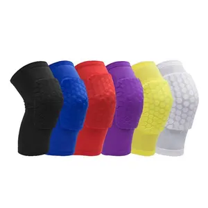 Suporte personalizado Futebol Compressão Leg Sleeves Honeycomb Knee Pads Basquete Esporte Joelheira Voleibol Joelho Protetor Brace