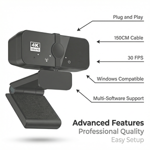 กล้องเว็บแคม JWC027 4K สำหรับพีซี พร้อมไมโครโฟนในตัว แบบเสียบใช้งานได้ทันที สำหรับการประชุมทางวิดีโอ การถ่ายทอดสด และการเรียนออนไลน์ (8MP 30fps) - Product Image 3