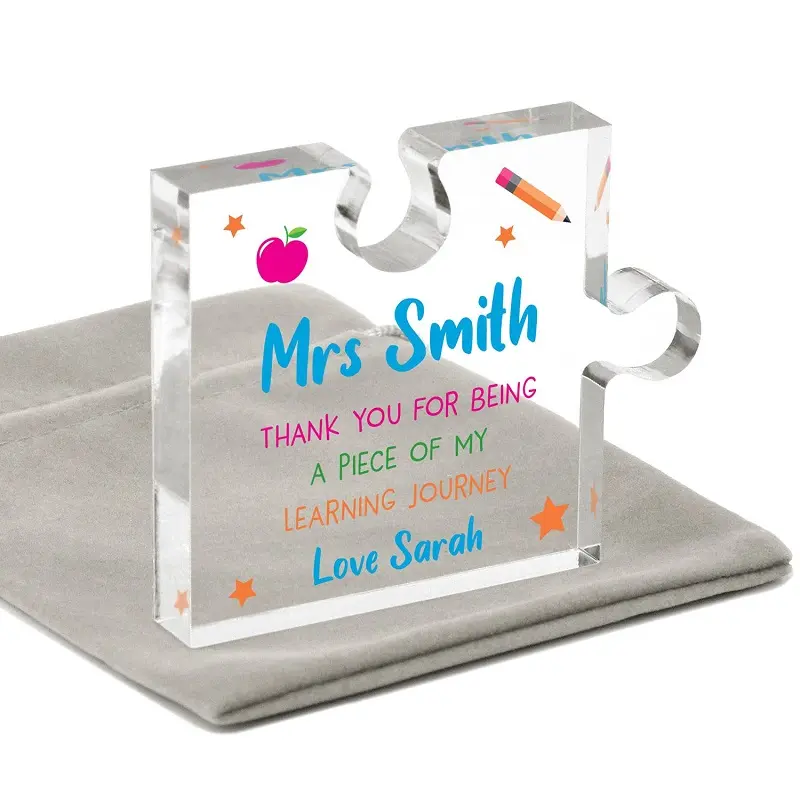 Personalised Engraved Acrylic Block Puzzle Birthday Gifts Sister Thank You Presents Puzzle Piece Gift