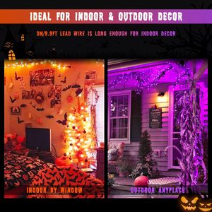 <span class=keywords><strong>Luces</strong></span> Solares de Halloween Naranjas y <span class=keywords><strong>Moradas</strong></span>, 8 Modos, Impermeables para Decoración de Árbol de Navidad y Halloween - Product Image 5