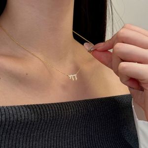 Collar con Colgante de Plata S925 para Mujer, Diseño Único Dylam, Cadena con Símbolo Matemático M y Letra M, Circonita Cúbica 5A - Product Image 4