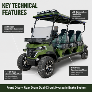 <span class=keywords><strong>Voiture</strong></span> de golf électrique 60V pour 6 passagers, frein hydraulique double <span class=keywords><strong>circuit</strong></span>, suspension MacPherson, sécurité anti-coup de manivelle brevetée, vente en gros - Product Image 3