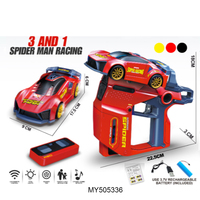 Voiture RC de course avec lumières LED, télécommande, interactive, multifonctionnelle 3-en-1, tir infrarouge