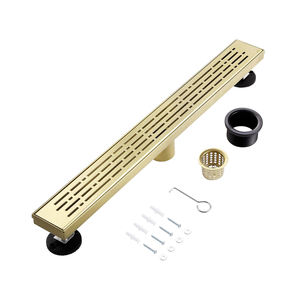 Desagüe de Piso Lineal para Ducha con Cubierta Extraíble, Antiolor, de Acero Inoxidable, para Baño, Garaje, Sótano - Product Image 1