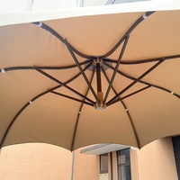 Parasol Cantilever Extérieur Grande Taille en Acier Inoxydable Imperméable Moderne Pliable avec Base en Marbre pour Repas, Plage et Piscine