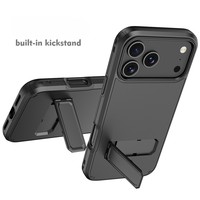 Étui robuste avec clip ceinture et porte-cartes compatible iPhone 17 16 15 Pro Max, coque de protection avec béquille