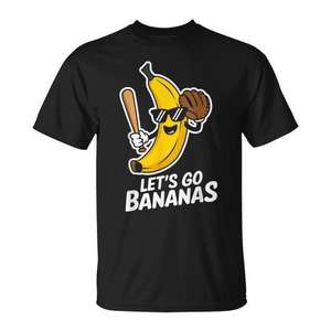 T-shirt de baseball Banana Player pour adulte, unisexe, à manches courtes, col rond, impression numérique, jeux sportifs - Product Image 1