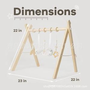 Gimnasio de madera para bebés, color madera natural, 58.42*55.88, forma de dibujos animados, para recién nacidos, accesorios de juego y juguetes - Product Image 5
