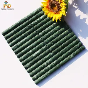 Latest Design Indian Green Curved Marble Mosaic Tile Green Arch Mosaic Stereo Strip Wall Tile