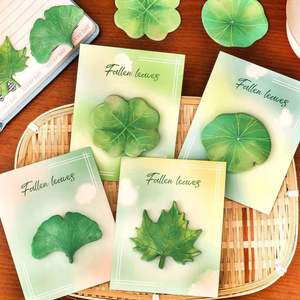 Fresh Leaf Sticky Notes <b>Creative</b> Realistic Student Stationery Small <b>Gifts</b> Message Memo Pads Adhesive Back-to-School Essentials - Product Image 5