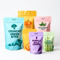 Verpakkingstas met aangepast logo, schattig cartoonontwerp, matte aluminiumfolie, staande pouch voor chocolade & snoep en gedroogd fruit