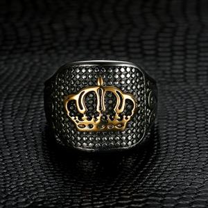 Bague Couronne Royale Personnalisée en Acier Inoxydable pour Homme, Bagues de Motard en Acier Inoxydable - Product Image 3