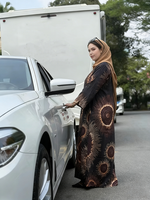 Abaya en Lin Tendance ODM en Gros, Quatre Tailles, Respirante, Séchage Rapide, Printemps-Été-Automne, Robe Modeste Quotidienne pour Femmes Musulmanes