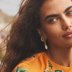 Gemnel新しい到着18Kゴールド天然シェルペンダントイヤリングファッションアイテム休暇と旅行のための多彩なイヤリング - Product Image 3