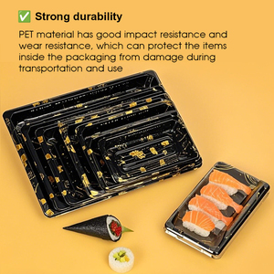 特注ロゴ使い捨て寿司トレイ蓋漏れ止めと電子レンジで安全なテイクアウトボックス箸ソース料理 - Product Image 6