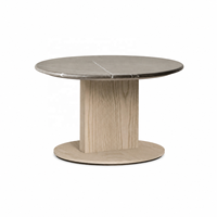 Table d'appoint en bois avec plateau en marbre personnalisé, table sur pieds de style moderne minimaliste, fabricant pour hôtel de luxe