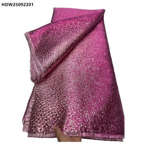 Tissu de brocart africain Brocart de fleurs de mariée française Broderie Jacquard Organza Tissu de dentelle - Product Image 4