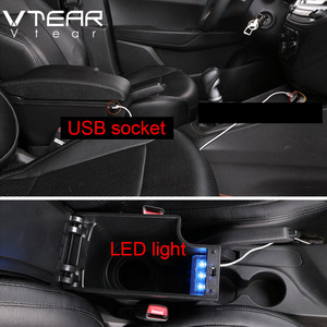 Vtear bracciolo ricarica USB aumenta la scatola di immagazzinaggio a doppio strato contenuto centrale del negozio bracciolo accessori per auto ABS per <span class=keywords><strong>Nissan</strong></span> <span class=keywords><strong>Juke</strong></span> - Product Image 4