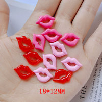 Vendita calda rosa rosso Flatback labbra planare Mouse Charms per unghie Art Slime abbellimento accessori per album di ritagli