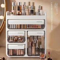 Organisateur de cosmétiques rotatif en plastique de luxe léger transfrontalier, boîte de rangement multifonctionnelle pour coiffeuse, anti-humidité et anti-poussière