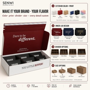 Caja de Envío Personalizada de Grado Alimenticio con Impresión a Doble Cara, Tira de Apertura y Inserto de Papel para Caja de Suscripción de Galletas y Bizcochos de Panadería - Product Image 2