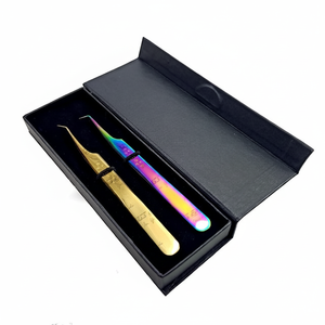 Pincettes professionnelles à 90 degrés et 45 degrés, pinces à épiler avec étui, Logo personnalisé, 20 pièces - Product Image 2