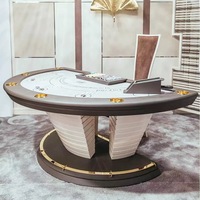 Table de poker en bois de chêne massif de haute qualité pour salon de villa, table d'échecs et de cartes avec cuir noir et porte-gobelets en acier