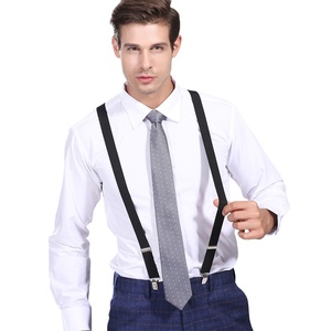 Hamocigia Clip Work Apron for the Wedding Custom Design Logo 4 Clips Elastic Button <strong>Trouser</strong> Brace Suspenders <strong>Belt</strong> for Men - Product Image 1