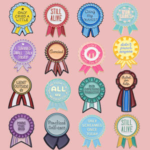 Broches de médailles personnalisées, série de médailles neuves, motifs fleurs de dessin animé et motifs 'Awkward Worst', accessoires vestimentaires, épingles métalliques à lettre - Product Image 1