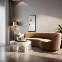 Nouveau design de canapé incurvé en demi-cercle pour villa canapé rond en cajou pour salon hôtel appartement