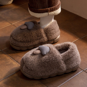 Chaussons d'hiver 2025 doublés en peluche, décorés de champignons, semelle extérieure en PVC, antidérapants, en fourrure, motif dessin animé, pour couple, pour la maison et l'extérieur, pour hommes - Product Image 6
