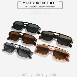 Logo Custom 2026 Retro Women Rivets Double Bridges Polarized Sun Glasses UV400 TR90 Small Frame <b>Square</b> <b>Sunglasses</b> for <b>Men</b> - Product Image 3