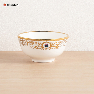 Customized Tableware Luxury Gold Rim Fine Porcelain New Bone China Dinnerware Serving Plates Dish Bowl Dinner <b>Set</b> - Product Image 6