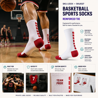 Chaussettes de sport renforcées pour le basketball, idéales pour les programmes de vente au détail athlétiques avec planification de collection multi-SKUs