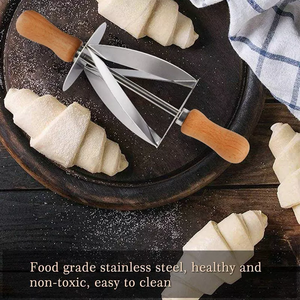 Baking Accessories High Quality Stainless Steel Baked Croissant <b>Cutter</b> Roller Croissant <b>Bread</b> <b>Cutter</b> - Product Image 5