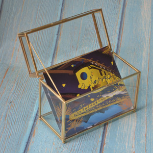 Boîte de présentation en verre biseautés transparent, 4x6, pour garder vos invités, avec couvercle en verre plat et biseautés, boîte en verre transparent avec couvercle <span class=keywords><strong>photo</strong></span> - Product Image 5